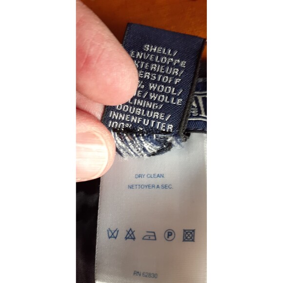 Lands End 100% wool lined dress pants 14 l black career office work  career - Picture 4 of 5